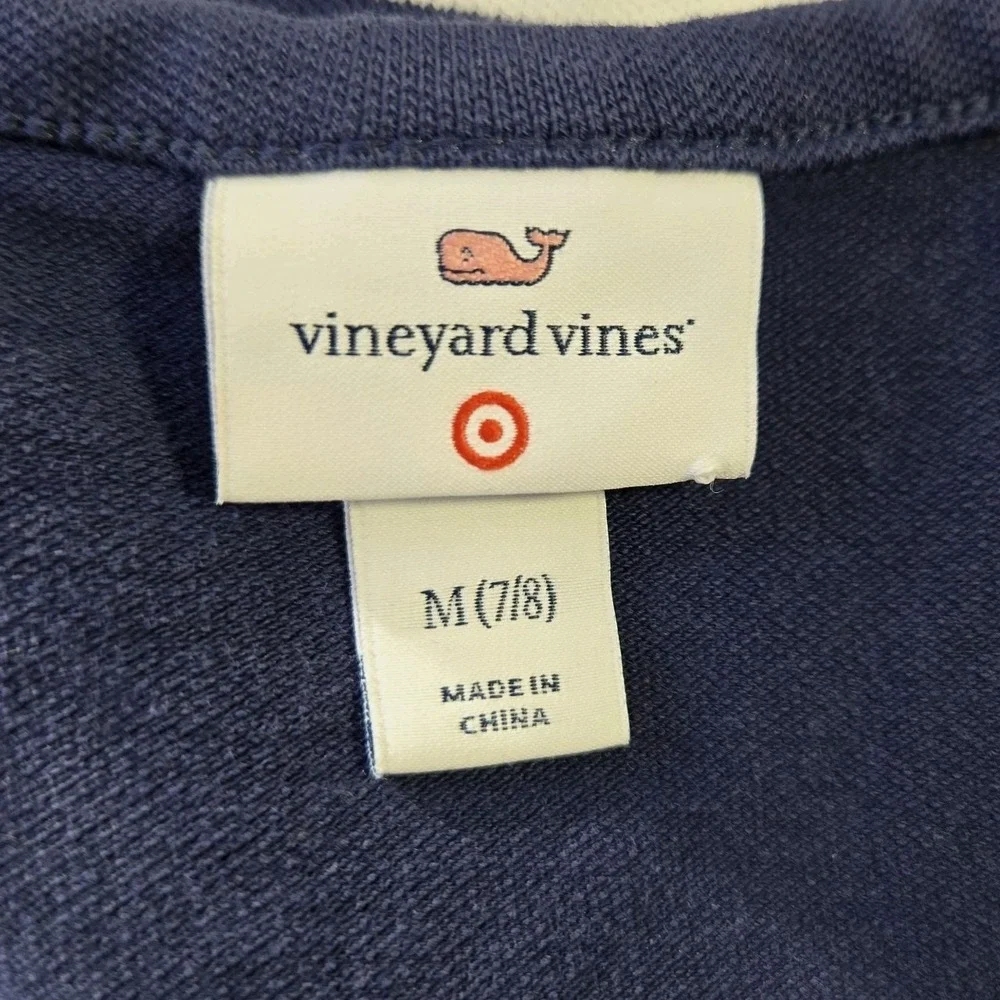 Vineyard Vines For Target Girls Nautical Navy Blue Tank Striped Dress Size M 7/8